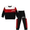 King Trendy Penals Fleece Tracksuit - White Red Black