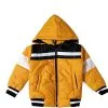 Sports Penal Full Sleeves Puffer Jacket - Mustard Black & White