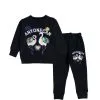 Any one Can Peacock Fleece Tracksuit - Black