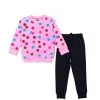 Colors Polka Dots Fleece Tracksuit - Pink & Black