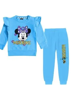 Minnie Smiling Face Fleece Tracksuits - Ferozi