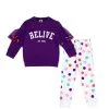 Belive in Love Colorfull Balls Fleece Tracksuit - Purple & White