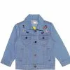 Butterflies Denim Jacket - Sky Blue