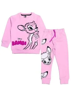 Cute Bambi Fleece Tracksuit - Baby Pink