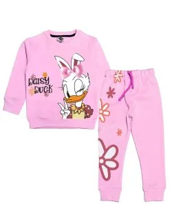 Lovely Daisy Duck Fleece Tracksuit - Baby Pink