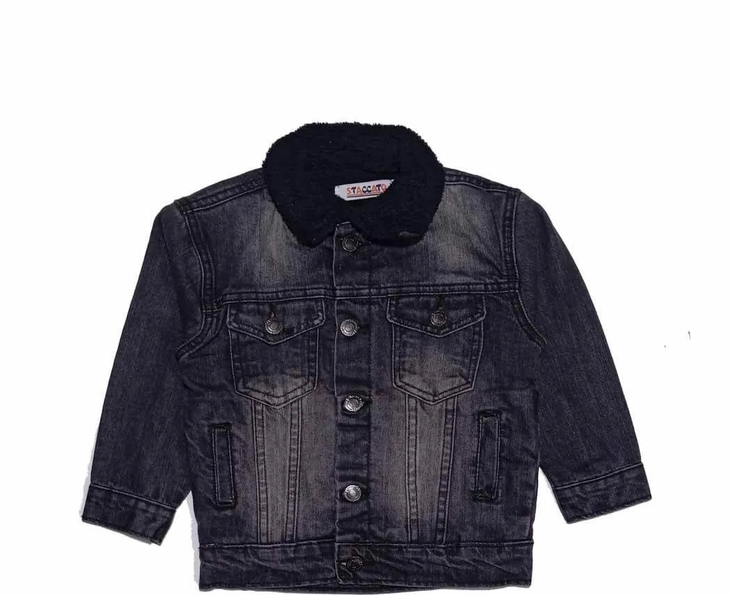 Premium Wool Denim Jacket - Charcoal