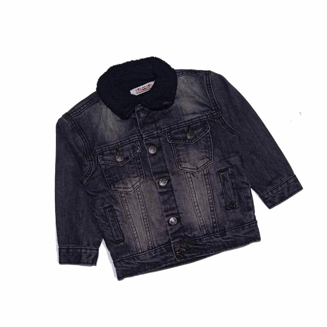 Premium Wool Denim Jacket - Charcoal 1