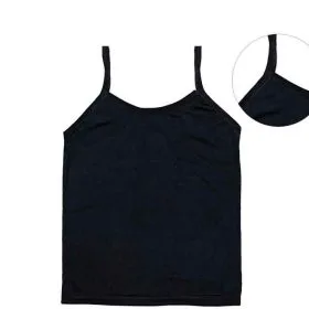 Baby Girls Cotton Vest - Black