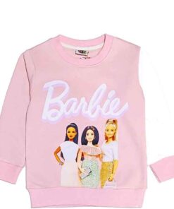 Barbie Friends Stylish Fleece Sweatshirt- Rose Pink