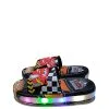 Kids Toy Cars Sppiner & Light Non Slip Slipper with Led - Black