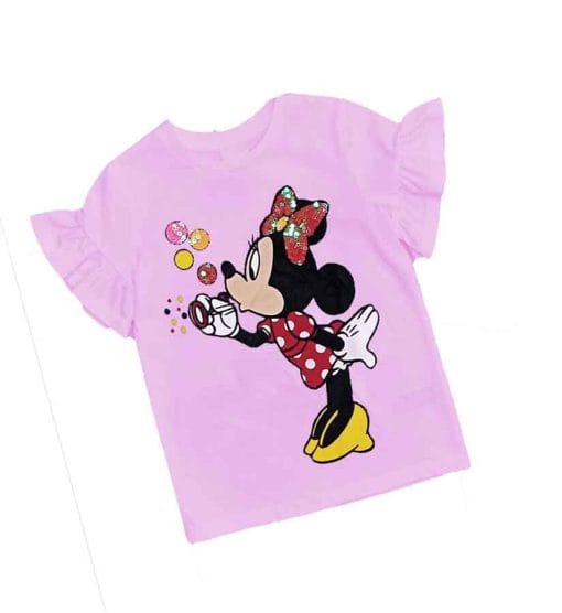 Minnie Sequins Bubbles Tee Shirt - Soft Purple 1