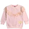 Preaty Me Net Fril Fleece Sweatshirt - Peach