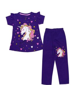 Fairytale Unicorn frill Tee & Trouser – Red