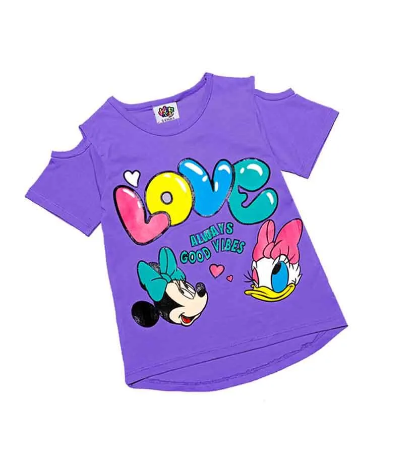 Love Always Good Vibes Tee Shirt - Purple 1