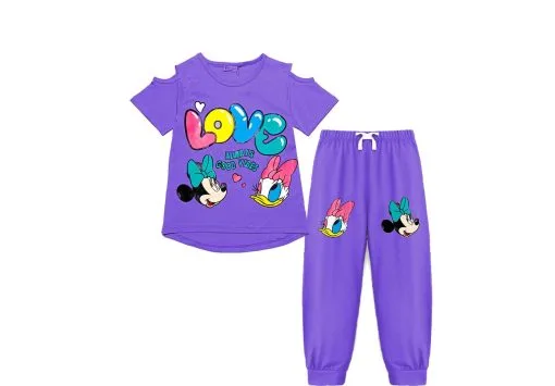 Love Always Good Vibes Tee & Trouser - Purple
