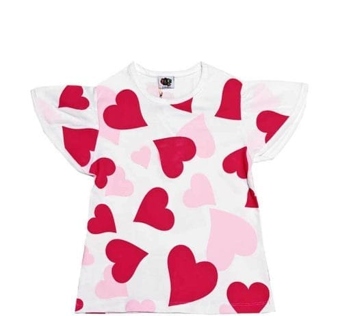 Loving Hearts Fly Tee Shirt - White