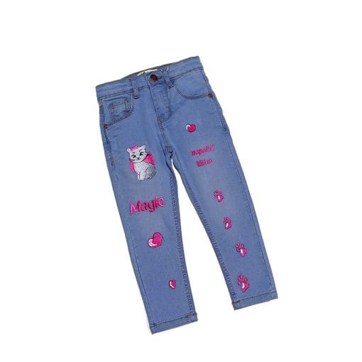 Magic Kitty Stretch Regular Fit Denim Pant - Sky Blue 1