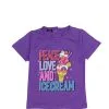 Peace Love & Icecream Tee Shirt - Purple