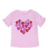 Pink Sequins Strawberries Cotton T Shirt - Baby Pink