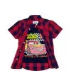 Regular Fit Mcq Cars Red Check Twofer Cotton Casual Shirt - Red & Black