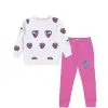 Sequin work Strawberries Fleece Tracksuit - White & Pink