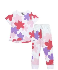 Spring Flowers Fleece Tracksuit - White