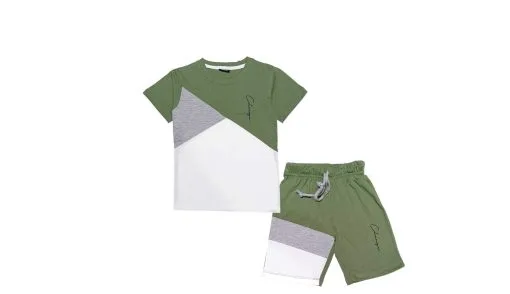 Stylish Penal Beachtree T Shirt & Short - Pistacho Green