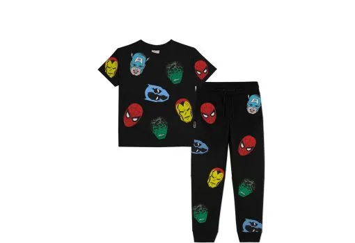 Super Team Power Tee & Trouser - Black