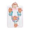 Teddy Bear Earrings with Ring & Shimmering Bracelet Jewlery Set - Blue & Brown