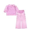 3D Sunflowers with Sequin Net Top & Silk Flapper Trouser - Rose Pink