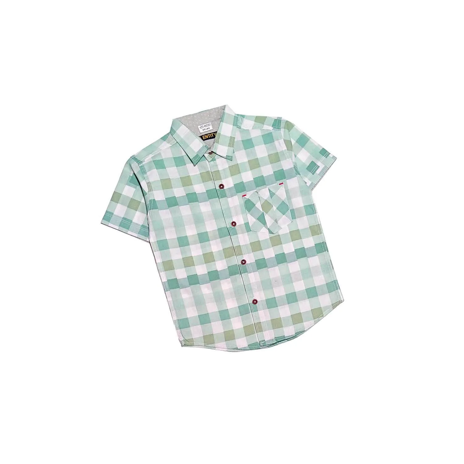 Aqua Checked With Pocket Casual Shirt - White 1