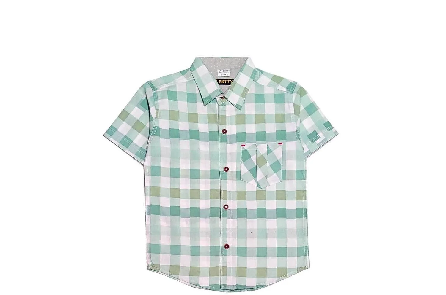 Aqua Checked With Pocket Casual Shirt - White