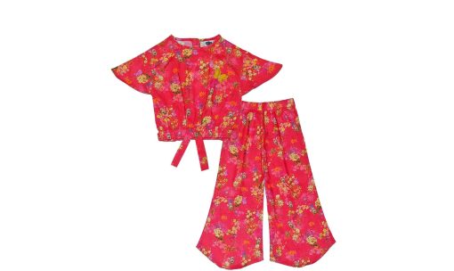 Blooming Summer Flowers Catfish Cotton Top & Trouser - Carrot