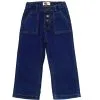 Box Pocket Buttons Style Baggy Denim Pant - Dark Blue