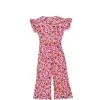 Cool Flowers Bunch Frill Cotton Jumpsuit - Multi