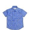 Happy Cow Viscose Hals Sleeves Casual Shirt - Sly Blue