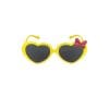 Heart Shape Polka Bow Sunglasses - Yellow