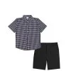 Most Demanding Checked Casual Shirt with Cotton Short - Black
