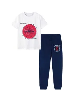 North Side Nyc City Tea & Trouser - White & Navy Blue