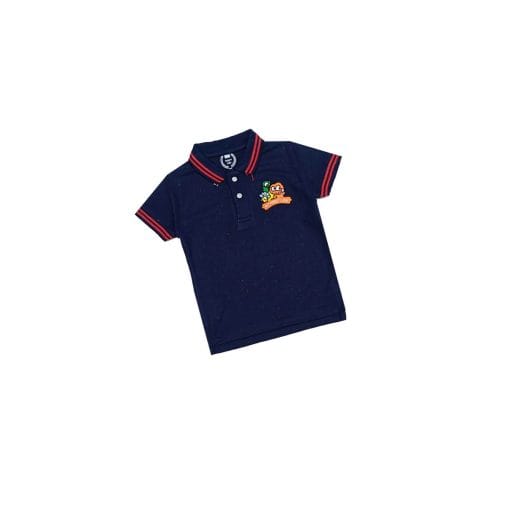 Richest Life Black Tipping Colar Polo Shirt - Navy Blue 1