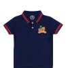 Richest Life Black Tipping Colar Polo Shirt - Navy Blue