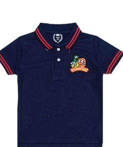 Richest Life Black Tipping Colar Polo Shirt - Navy Blue