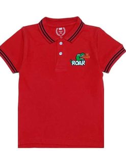 Roar Black Tipping Colar Polo Shirt - Red (1)