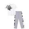 Roar Forest Lion Tee & Trouser - White & Grey