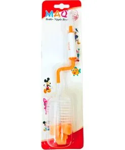 2-in-1-Baby-Milk-Bottle-&-Nipple-Brushes---Multipurpose-Bottle-Cleaning-Brush-Orange