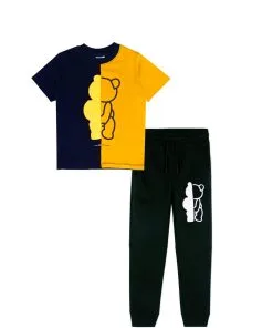Bear-Hide-&-Seek-Penal-Tee-&-Trouser--Mustard-&-Black