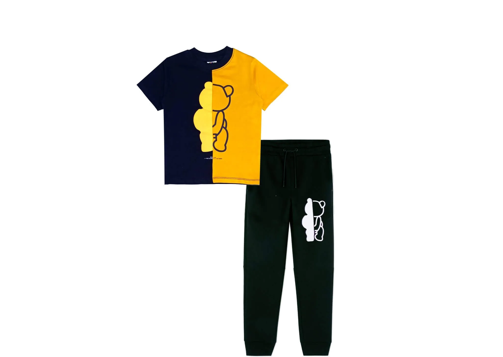 Bear-Hide-&-Seek-Penal-Tee-&-Trouser--Mustard-&-Black