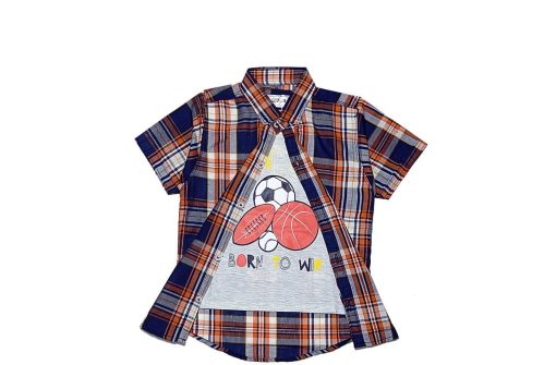 Born-to-Win-Twofer-Cotton-Cheked-Casual-Shirt---Grey-Navy