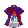 Fighter-Spiderman-Twofer-Cotton-Stripe-Casual-Shirt-Grey-Royal-&-Red