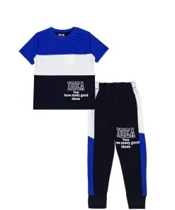 Good-Ideas-Penal-Tee-&-Trouser-Royal-White-&-Black